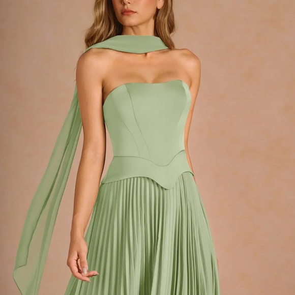 Azazie Rylan Dusty Sage Maxi Dress - Picture 3 of 4